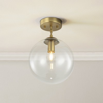 Rennnsan Ulverra 9"W 1-Light Globe Glass Modern Dimmable Pendant in Gold