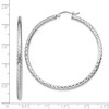 Black Bow Jewelry 2.25mm Diamond Cut, Polished Sterling Silver Hoops - 50mm (1 7/8 Inch) - 4 of 4