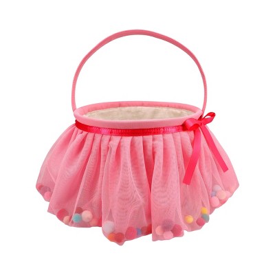 Tutu Easter Basket Pink Pom Poms - Spritz™