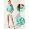 Allegra K Women's Button Down Long Sleeve Oversized Boyfriend Casual Cotton Blouses with Pockets - 2 of 4