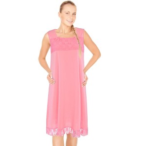 JEFFRICO Womens Sleeveless Nightgowns Sleepwear Soft Pajama Dress Nightshirts - 1 of 4