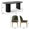9-Piece Oval Dining Table Set, 79'' Pedestal Table with 8 Upholstered Linen Fabric Chairs, Modern Dining Room Furniture for 8-Maison Boucle - 3 of 4