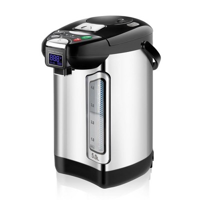 NutriChef Digital Water Boiler and Warmer - 3 Liter Stainless Electric Hot Water Dispenser w/ LCD Display