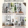 Kumasinova Multifunctional Computer Desk with Glass Doors,Standing Desk with Rotatable Desktop,Gaming Desks with Bookshelf,Office Desk for Large Space - 3 of 4