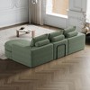 99-Inch Beige L-Shaped Chenille Cloud Curved Sectional Sofa with Chaise for Living Room and Bedroom - 4 of 4