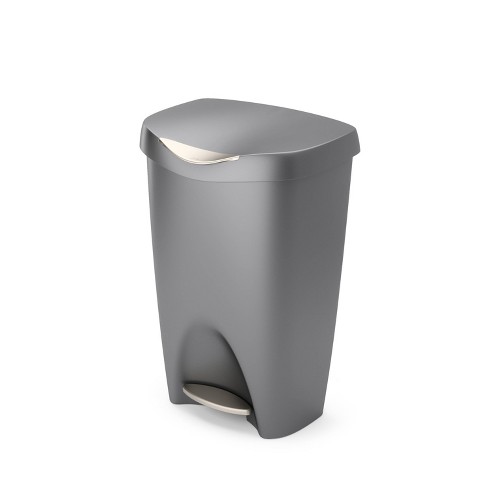 13-Gallon Modern Stainless Steel Kitchen Trash Can with Foot Step Pedal  Design