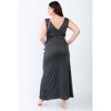 Slickblue Plus Size V-neck Sleeveless Maxi Dress, Slim Fit, Casual or Chic Style, Colors and Size Options - 4 of 4