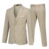 Cloudstyle Men's 3-Piece 2 Buttons Slim Fit Solid Color Jacket Smart Wedding Formal Suit - 3 of 4