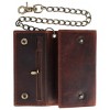 CTM Men's Crazy Horse Leather Long Trifold Checkbook Chain Wallet - 3 of 4