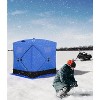 TackView Ice Fishing Insulated Tent, 3-4 Person Shelter Large Pop-Up Portable Hub-Style Ice Fishing Shelter, Blue - 3 of 4