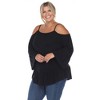 Plus Size Cold Shoulder Ruffle Sleeve Top -White Mark - 2 of 4