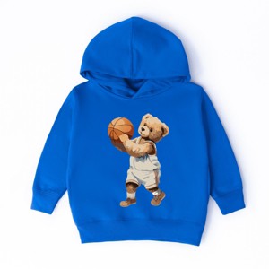 The Juniper Shop Watercolor Basketball Bear Toddler Hoodie - 1 of 4