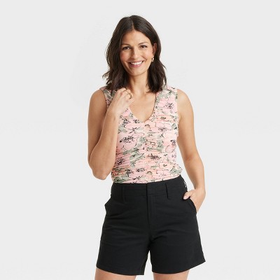 Women's Mesh Ruched Tank Top - A New Day™