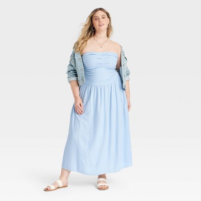 Women's Ruched Maxi A-Line Dress - Universal Thread - Picture 7 of 11