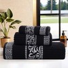 100% Cotton Medium Weight Floral Infinity Trim 3 Piece Bathroom Towel Set by Blue Nile Mills - 2 of 4