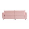 86.6" Teddy Fleece Sofa with 4 Throw Pillows & Metal Feet, Compact Design - 3 of 4