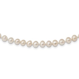 Black Bow Jewelry 5-6mm, White FW Cultured Pearl & Sterling Silver Clasp Necklace - 1 of 4