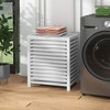 VYNXARIA Bamboo Laundry Hamper with Lid, Laundry Basket with Removable Liner Bag, Dirty Clothes Hamper,19.75*14.25*23.5 Inches,White - 3 of 4