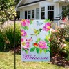 Northlight Welcome Hummingbird Floral Outdoor Garden Flag 12.5" x 18" - 3 of 4