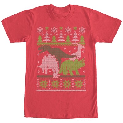 Men's Lost Gods Ugly Christmas Dinosaurs T-shirt : Target