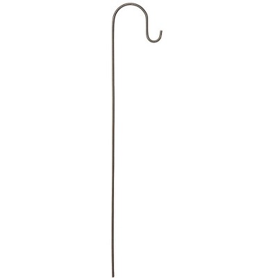 Plow & Hearth - Steel In-Ground Single Hanger Shepherd's Hook Hanger with Black Finish