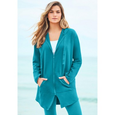 Roaman's Women's Plus Size Fleece Zip Hoodie Sweatshirt