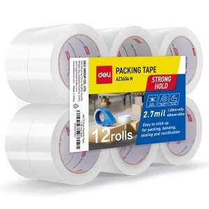 deli Heavy Duty Packing Tape, for Shipping Packaging Moving Sealing, Clear, 2.7mil Thick, 1.88/2 inches Wide, 65 Yards Per Roll - 1 of 4