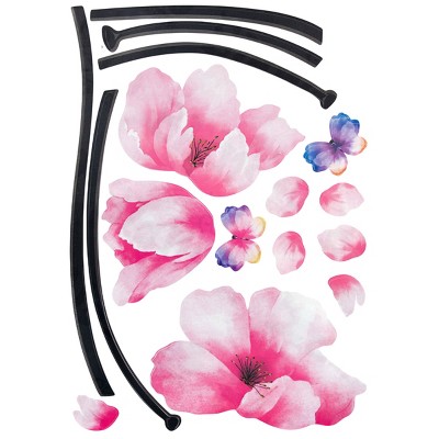 Slickblue Lively Flowers Wall Decals 19.5"x27.0" – Fresh and Fun Vinyl Art Stickers for Any Room