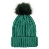 Anna-Kaci Women's Soft Knit Winter Beanie Hat with Satin-Lined Interior Ribbed Texture and Fluffy Pom Detail - 4 of 4