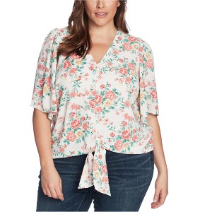 1.STATE Womens Ikat Bouquet Floral Pullover Blouse - 1 of 1