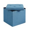VECELO 46"/30"/15"/11.8" Folding Storage Ottoman Bench, Storage Chest, Linen Fabric Foot Rest Stool, Storage Footstools, Folding Storage Ottoman - 2 of 4