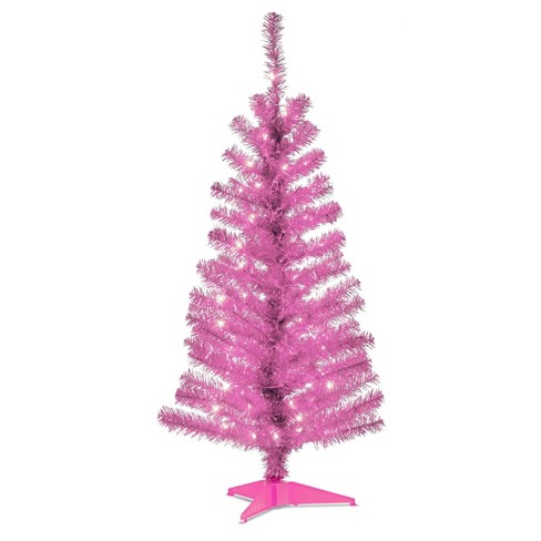 mini pink pre lit christmas tree