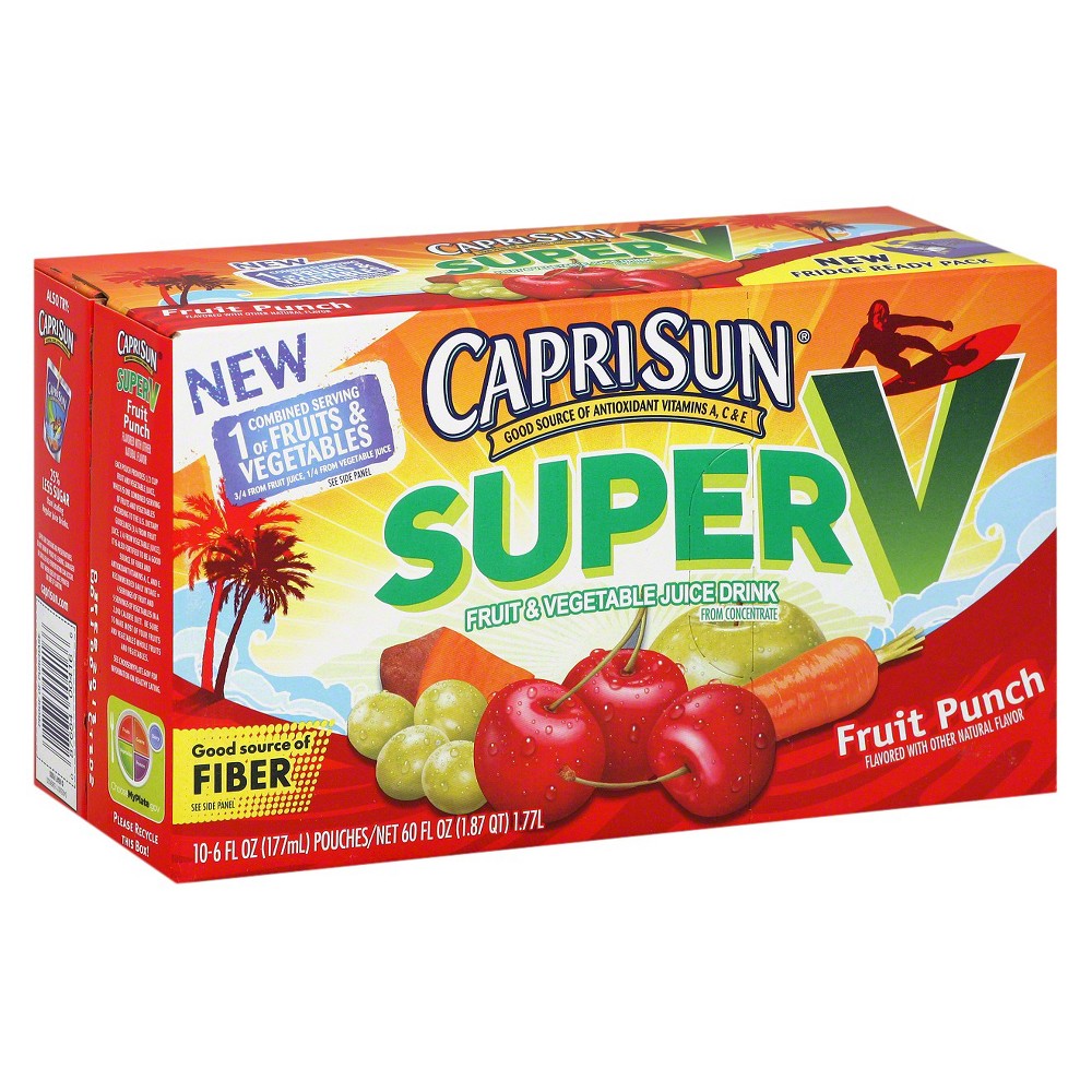 UPC 087684004166 product image for Capri Sun Super V Fruit Punch Fruit & Vegetable Juice Drink 10 ct | upcitemdb.com