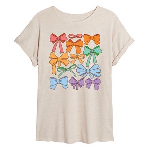 Women's - Instant Message - Pride Coquette Bows Oversized Graphic T-Shirt - 1 of 4