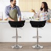 Hooseng Adjustable Bar Stools Set of 2, Velvet Upholstered Bar Stools with Black Metal Legs and 360°Swivel - 3 of 4