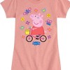 Girls' - Peppa Pig - Riding on Bike with Butterflies Fitted Short Sleeve Graphic T-Shirt - 2 of 4