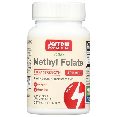 Jarrow Formulas, Inc. Vegan Methyl Folate Extra Strength 400 mcg 60 Veg Caps.