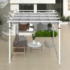 Tangkula 12' x 10' Outdoor Pergola w/ Retractable Canopy Aluminum Frame Anchors Patio - 3 of 4