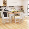 Costway Rustic Dining Chairs Set of 4 with Slat Tilt Backrest, Wide Seat, Rubber Wood Legs Black/White - 4 of 4
