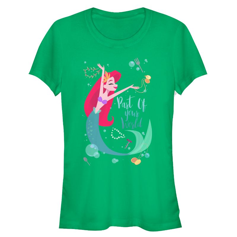Juniors Womens The Little Mermaid Ariel Part of Your World Dance T-Shirt, 1 of 4