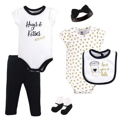 Image of Hudson Baby Infant Girl Cotton Layette Set, Latte, 6-9 Months
