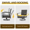 Heynemo 3 Pieces Patio Bistro Set with Swivel Chair and Small Side Table, All Weather Rattan Chairs with Water-Resistant Cushions & Metal Frame - 4 of 4