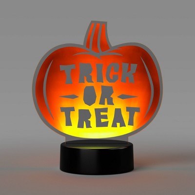 Lit Acrylic Trick or Treat Jack Figurine - Hyde and EEK! Boutique™ Neon Orange