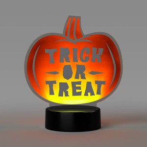 Lit Acrylic Trick or Treat Jack Figurine - Hyde and EEK! Boutique™ Neon Orange - 1 of 3