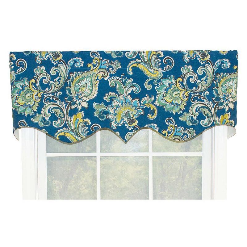 Sconset Rega Style 3" Rod Pocket Valance 50" x 17" Pacific by RLF Home, 1 of 5