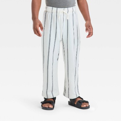 Grayson Mini Toddler Boys' Ribbed Pull-On Pants - White