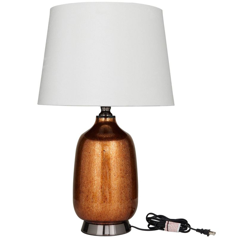 Glass Gourd Style Base Table Lamp with Tapered Shade Copper - Olivia & May, 4 of 6