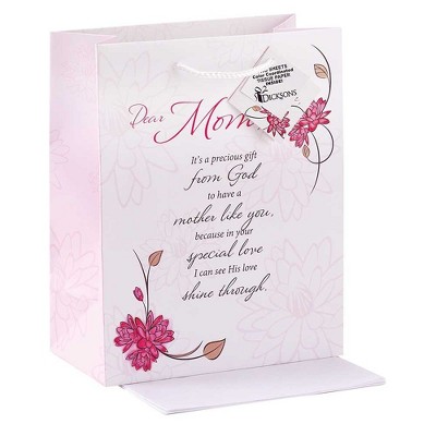 Dicksons Dear Mom Shine Through Rose Pink Medium Tissue Paper and Gift Bags with Handles 3 Pack