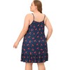 Women's Plus Size Adjustable Spaghetti Straps Ruffle Hem Nightgown - Agnes Orinda - 4 of 4