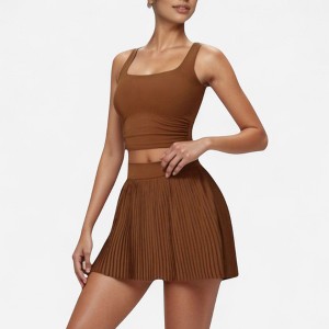 Anna-Kaci Active Women's High Waist Pleated Skirt with Built-In Shorts and Stretch Waistband - 1 of 4